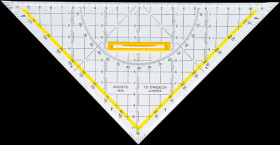 AR 1650/4 Graduated set square with handle, hypotenuse length 250 mm