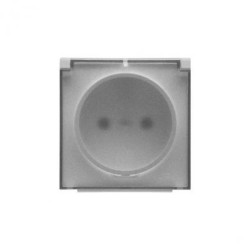 Simon 55 Pokrywa gniazda wtyczkowego pojedynczego z klapką transparentą do: SGZ1CM, SGZ1M Aluminium mat TGZ1BUZP/143A