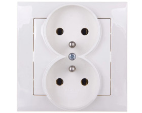 IMPRESJA Gniazdo podwójne z/u ecru GP-2YZ/27