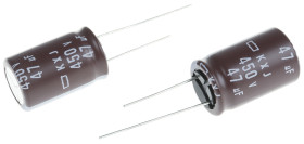 Kondensator 47 μF 450 V dc Otwór przelotowy CHEMI-CON Przewód promieniowy roztaw: 7.5 mm