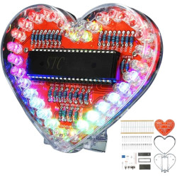 Kolorowe serce LED w obudowie Zestaw do nauki lutowania DIY Instrukcja PL