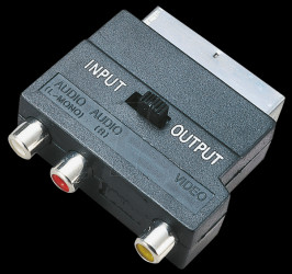 Scart plug to 3 RCA socket with switch