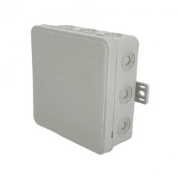 Puszka hermetyczna natynkowa elastyczna 100x100x41mm 12-wlotowa, zamknięcie na klik IP54 szara EDO