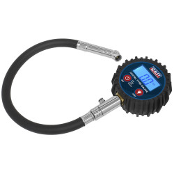 Sealey TST002 Digital Tyre Pressure Gauge with Push-On Connector