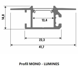 Profil LUMINES typ MONO srebr. anod. 3m p/t 755355