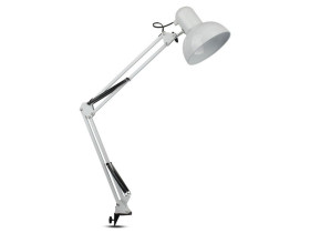 VT-7513 Lampka biurkowa z wyłącznikiem regulowana Kreślarska montaż: klips trzonek: E27 biały 40371 V-TAC