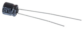 Kondensator 10μF 35V dc Radialny, Otwór przelotowy Panasonic roztaw: 2mm 5 (Dia.) x 5mm