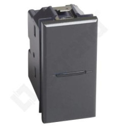 AXOLUTE - Przycisk jednobiegunowy NO 10A (zaciski śrubowe) 1 moduł AXIAL antracyt HS4005N