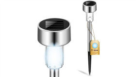 Lampa Ogrodowa Led Solarna Wbijana Chrom 6500K Palis Lumiled