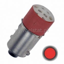 Żarówka 230V, BA9S bagnetowa czerwona LED