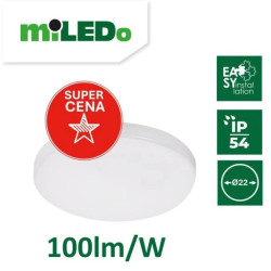 Plafoniera LED DUNO PRO 15W-NW-O okrągła Ø22 1500lm 4000K IP54 II kl. barwa neutralna biały 31240