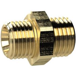 Double threaded nipple, L 11 mm, 25 bar, brass, for pipe systems, 134474
