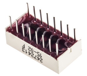 Wyświetlacz diodowy LED 1-segmentowy 25 mcd, Czerwony Kingbright 625 nm