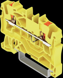 2202-1206 2-wire feed-through terminal, with pusher 2.5 mm², yellow