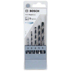 Bosch 2607002824 PointTeQ 5-Piece HSS Twist Drill Bit Set for Metal