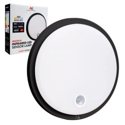 Lampa LED z czujnikiem ruchu Maclean , czujnik PIR, kolor czarny, 10W, IP65, 1000lm, barwa neutralna, MCE525 B