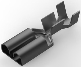 Uninsulated flat plug sleeve, 6.35 x 0.81 mm, 1.03 to 2.62 mm², AWG 17 to 13, phosphor bronze, tin-plated, 6-160449-2