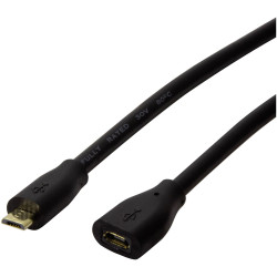LogiLink CU0120 USB cable USB 2.0 Micro-B plug to socket Black 0.50 m