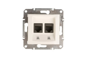 Sedna Gniazdo komputerowe podwójne RJ45 kat.5e UTP kremowe SDN4400123