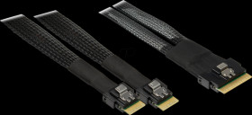 88885662 SlimSAS SFF-8654 8i &gt; 2x MiniSAS SFF-8654 4i, 0.7 m