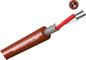 Silicone sensor line Sensocord-T/C 4 x 0.22 mm², shielded, red brown, 244C42200