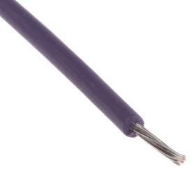 Przewód montażowy 0,2mm² Fioletowy RS PRO XLPE 24 AWG 6 kV DC dł. 100m 11/0,16 mm +105°C UL 3239