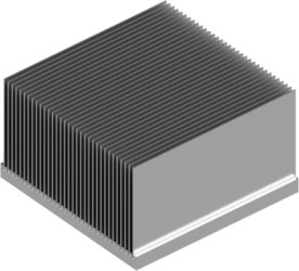 Fin heat sink, (L x W x H) 100 x 100 x 58 mm, 0.82 to 0.24 K/W, 10038393