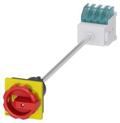 Rozłącznik główny/awaryjny 3P+N 16A 7.5kW AC23A 400V montaż na płycie z wałkiem pokrętło żółto-czerwone 4 otwory 3LD2013-1TL53