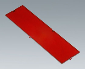 Front plate, PC, (W x H) 155 x 42 mm, red/transparent, B6806300