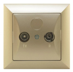 OPAL Gniazdo antenowe RTV końcowe 6db p/t metalizowany piaskowy GAP-Op/K