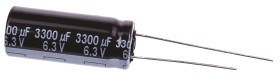 Kondensator 3300μF 6.3V dc Radialny, Otwór przelotowy Panasonic roztaw: 5mm 10 (Dia.) x 25mm