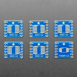 SMT Breakout PCB for SOIC-12 or TSSOP-12 - 6 Pack