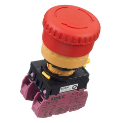 YW1B-V4E02R 22mm Emergency Stop Switch SPST 2NC IDEC