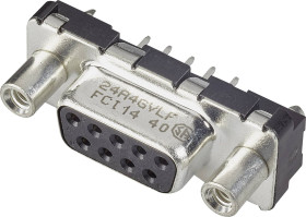 FCI D-SUB D09S24A6GV00LF Listwa żeńska D-Sub 180 ° Ilość styków: 9 do PCB 1 szt.