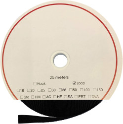 FASTECH® T0205099990225 Taśma rzepowa do przyklejenia na akrylu element z pętelkami (D x S) 25000 mm x 50 mm czarny 25 m