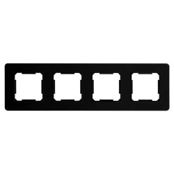 Ramka poczwórna, plastikowa, czarna, QUAD Electromalt, QAD1004B