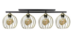 Lampa sufitowa nowoczesna 4xE27 BACCA BLACK/GOLD