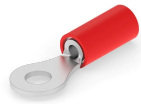 Insulated ring cable lug, 0.26-1.65 mm², AWG 22 to 16, 3.68 mm, M3.5, red, 323008