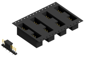 Pin header, 9 pole, pitch 2.54 mm, angled, black, SLLP5SMD0669SBTR