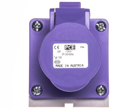 Gniazdo stałe 16A 2P 24V fioletowe IP44 TWIST 162v