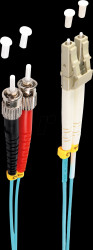 BS77950/3 FO patch cable, duplex, LC / ST, 50/125µ, OM3, aqua, 10m