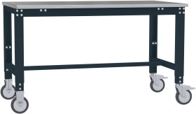 Manuflex AU7314.7016 Stół ROBOCZY UNIWERSALNY, mobilny, z blachą z blachy, szer. X gł. X wys. = 1000 x 800 x 752-972 mm