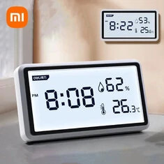 Elektroniczna stacja pogodowa Deli z termometrem i higrometrem o wysokiej precyzji temperatury 0,1℃, wyświetlaczem LCD wilgotnoś