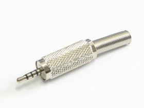 Wtyk JACK 2.5mm 4 polowy stereo + mikrofon metalowy