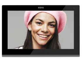 Monitor "EURA" VDA-09C5 czarny dotykowy LCD 7'' AHD pamięć obrazów SD 128GB rozbudowa do 6 Monitorów 2 stacji bramowych i 2 kame