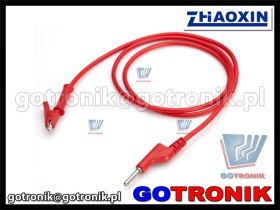 Przewód banan - krokodyl czerwony