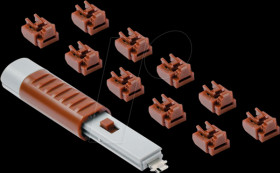 NL03PKBN Port Schloss, RJ45, 10 Stück, mit Schlüssel, braun