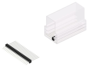 Pin header, 20 pole, pitch 1.27 mm, straight, black, SLVW3SMD07320ZSM