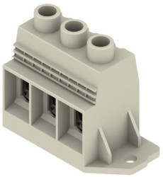 PCB terminal, 3 pole, pitch 15 mm, AWG 20-1, 127 A, screw connection, pebble gray, 1047700000