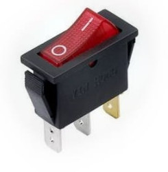 Przełącznik kołyskowy podświetlany 12V, czerwony stabilny ON-OFF